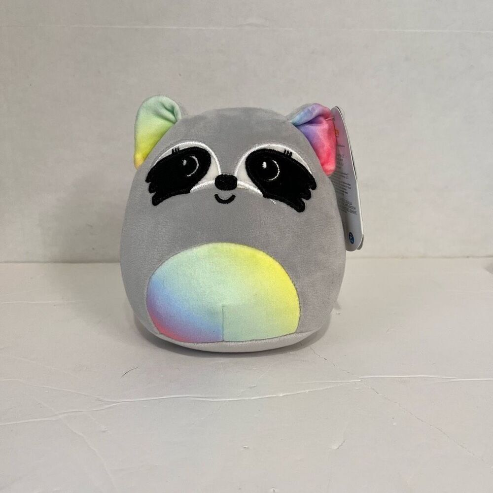 Squishmallows Max The Rainbow Raccoon   5”   NWT